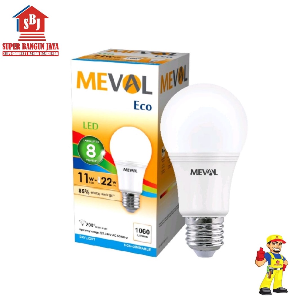 Jual Lampu Led Bulb Eco W Putih Meval Shopee Indonesia