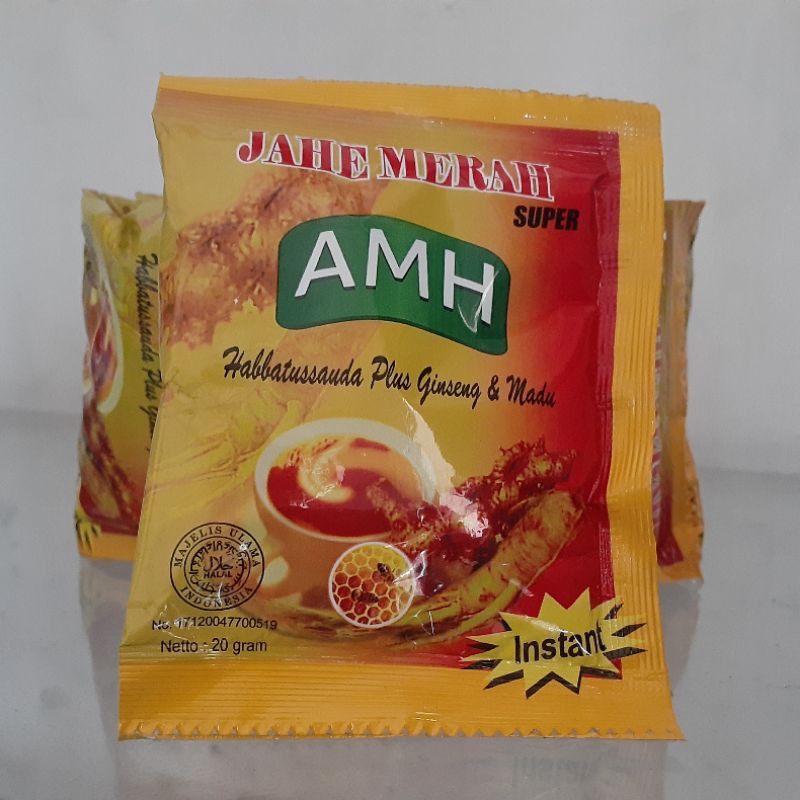 Jual AMH Jahe Merah 1 Sachet Jahe Habbat Madu Ginseng AMH