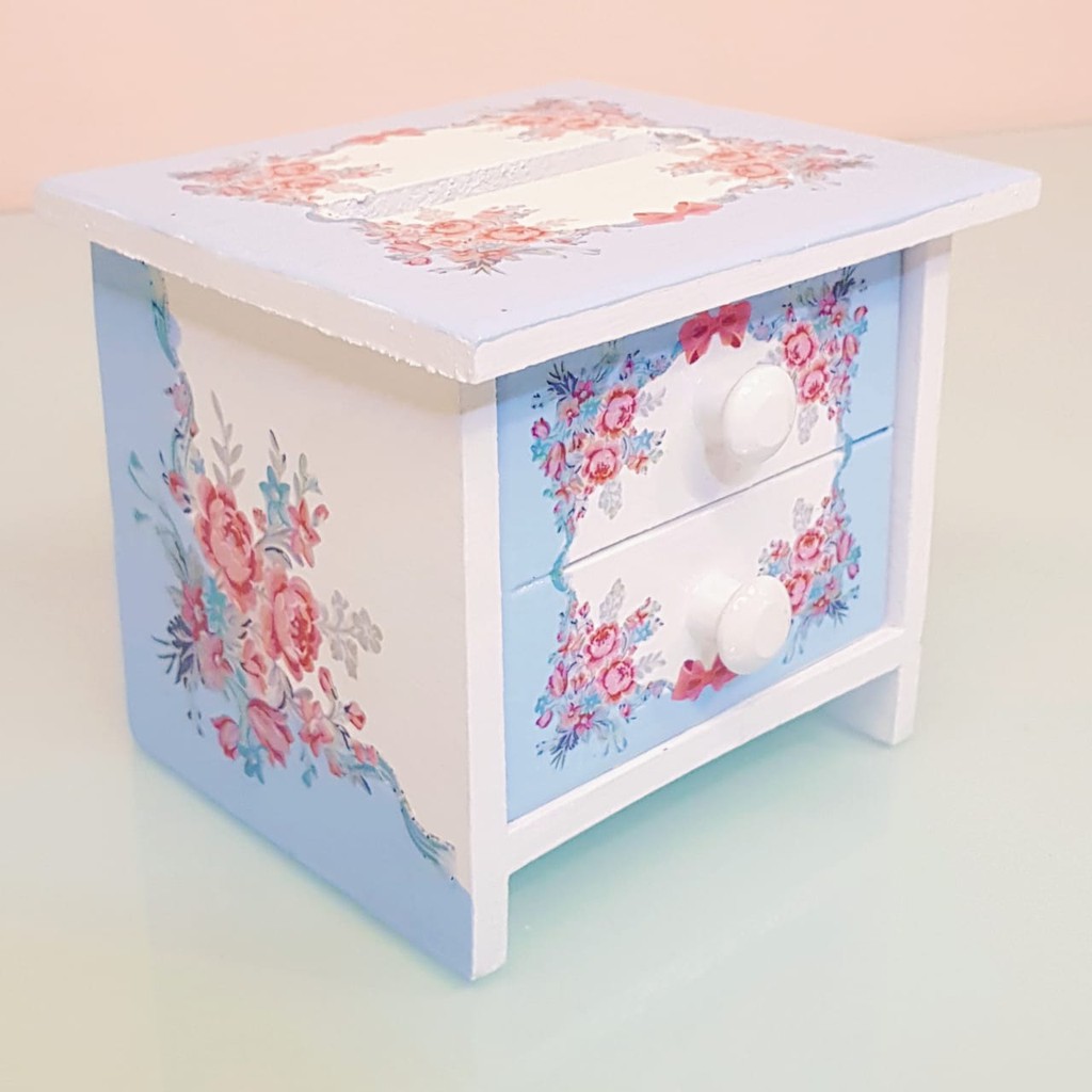 Jual Kotak Tempat Tisu Tissue Tissu Box Laci Kabinet Kecil Betty Blue