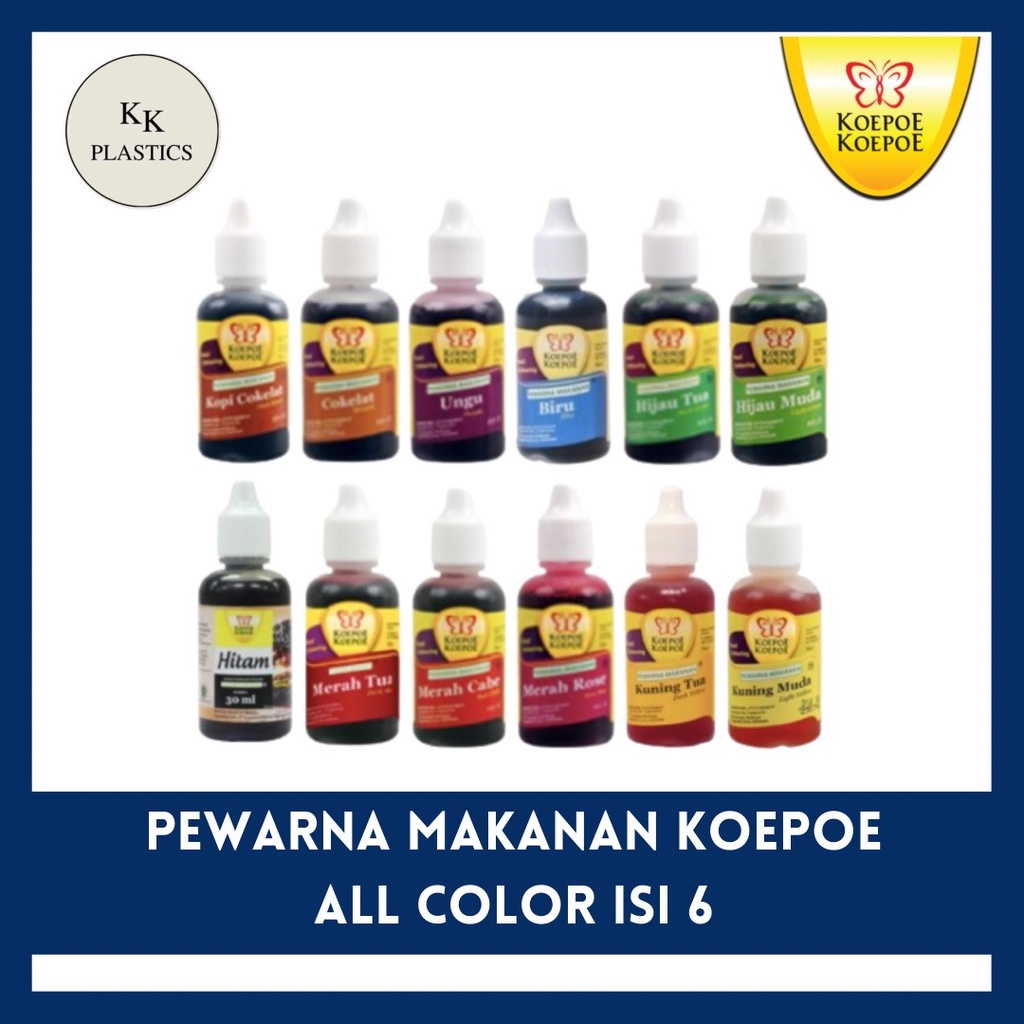 Jual Pewarna Makanan Koepoe Koepoe Kupu Kupu Semua Varian Warna