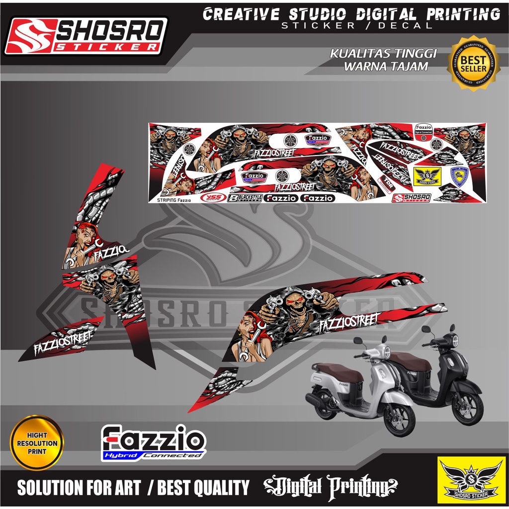 Jual POLET LIS STIKER STRIPING POLET MOTOR FAZZIO NEW MOTIF STREET