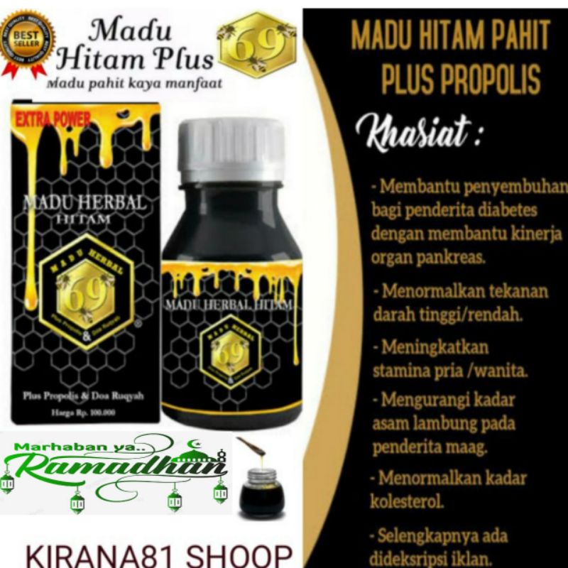 Jual MADU HITAM Herbal Asli Pahit 69 Propolis Doa Ruqyah Kesuburan