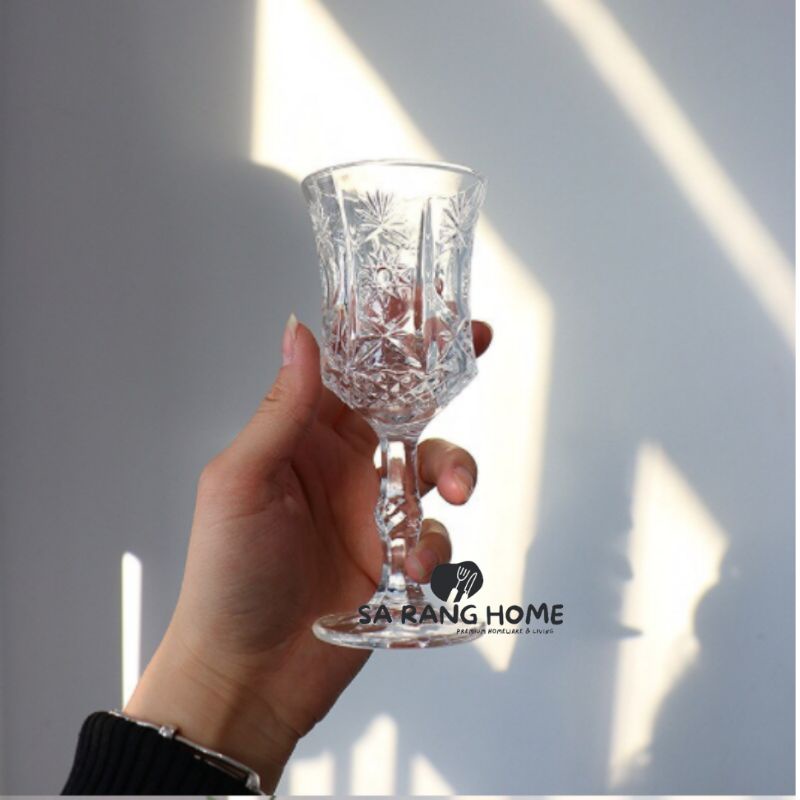 Jual Vintage Aesthetic Wine Drinking Glass Aesthetic Korean Glassware