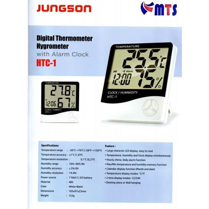 Jual Jungson Digital Thermohygrometer Alat Pengukur Suhu Dan Lembab