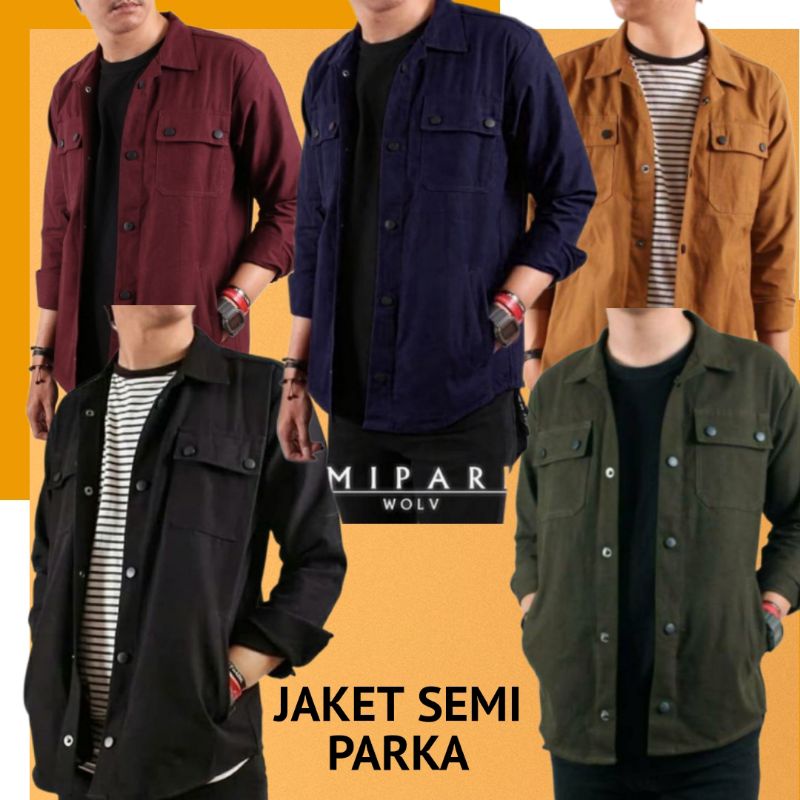 Jual Wolv Jaket Semi Parka Trucker Canvas Original Ukuran M L Xl