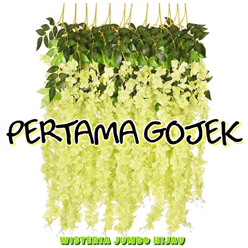 Jual Satuan Wisteria Jumbo Bunga Plastik Rumput Plastik Daun Rambat