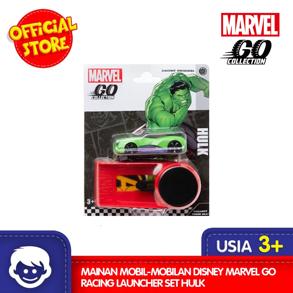 Jual Mainan Mobil Mobilan Disney Marvel Go Racing Launcher Set Hulk