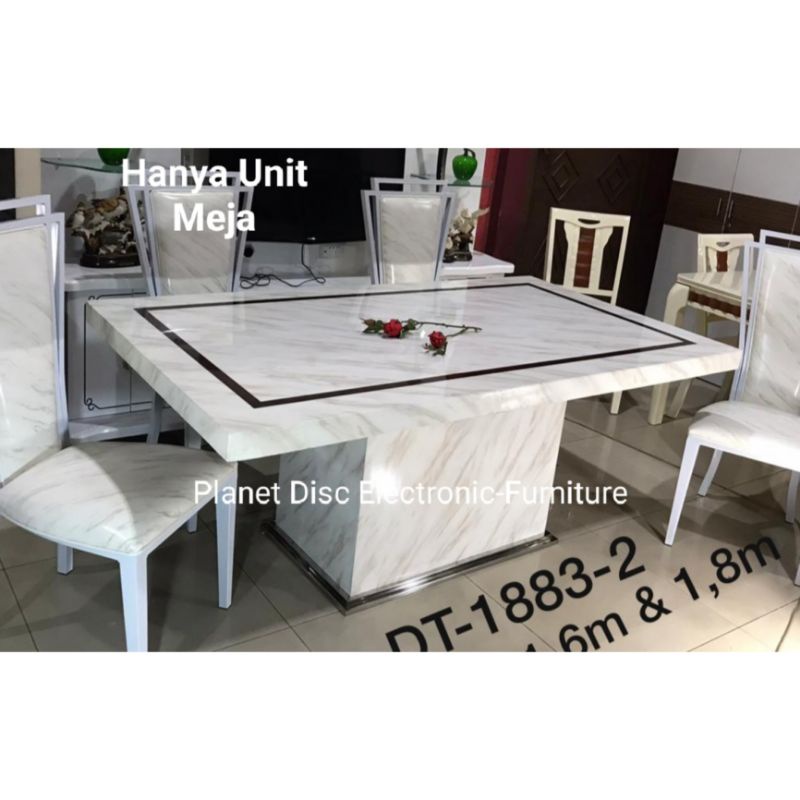 Jual Meja Makan Marmer 180cm Dining Table Dining Set Meja Batu