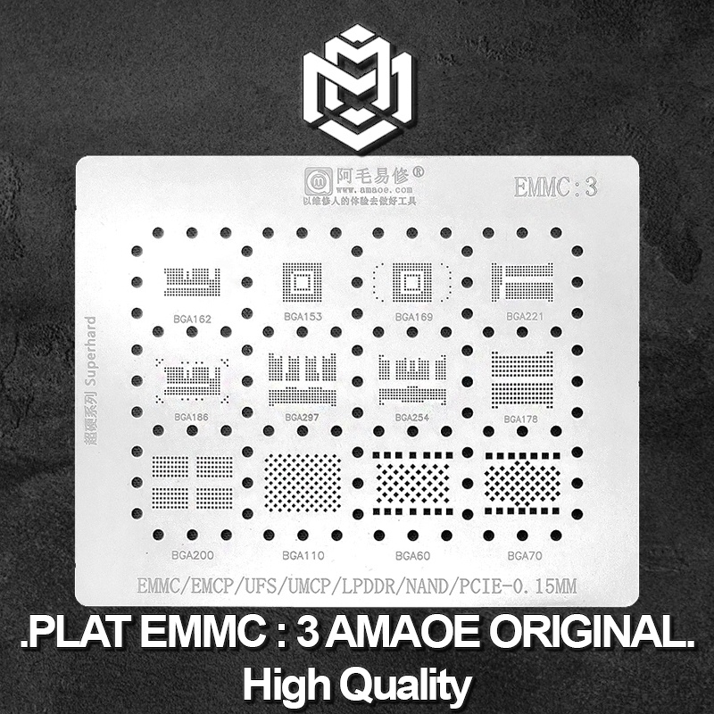 Jual Plat Cetakan EMMC3 UFS NAND UMCP Amaoe Original Bga Ic Plat EMMC