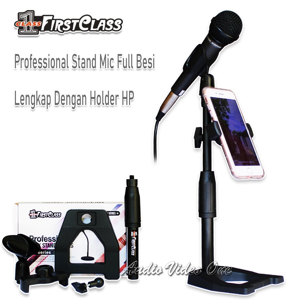 Jual Stand Mic Pendek First Class Plus Hoder Tripod HP Desk Stend