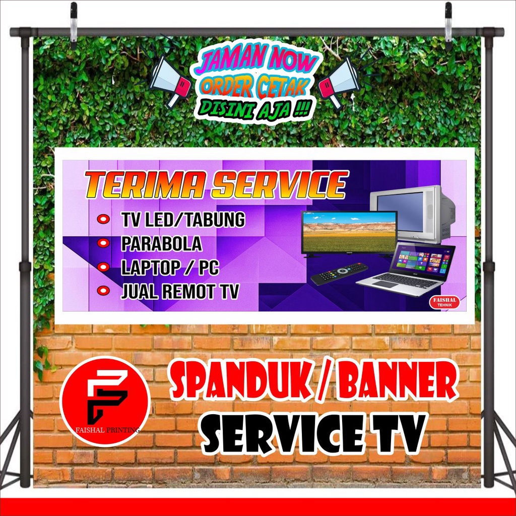 Jual Spanduk Banner Servis TV Laptop Dan Elektronik Ukuran 0 6 X 1 6