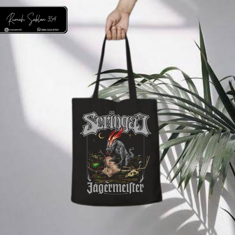 Jual Tote Bag Seringai X Jagermeifter Totebag Resleting Hitam