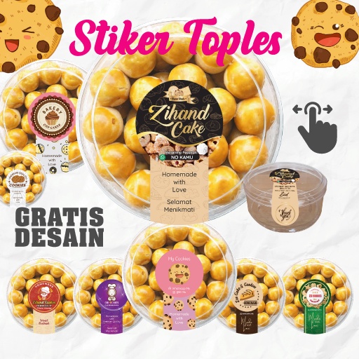 Jual Stiker Toples 500gr Sticker Label Segel Kue Kering Stiker Label