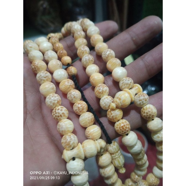 Jual Tasbih Kayu Nibung Liwung Putih Dim 8 5mm Shopee Indonesia