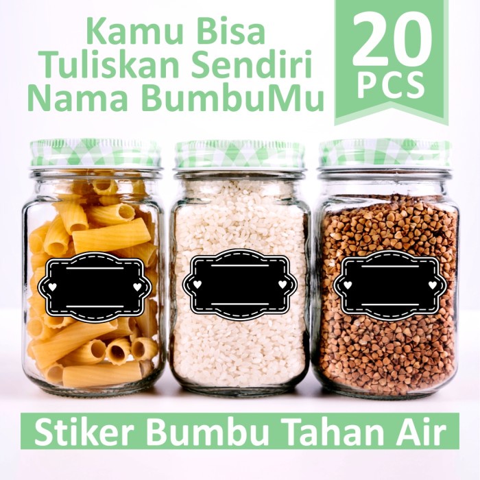 Jual BUMBU TEMPAT STIKER LABEL NAMA BUMBU DAPUR PANTRY JAR PET BOTOL