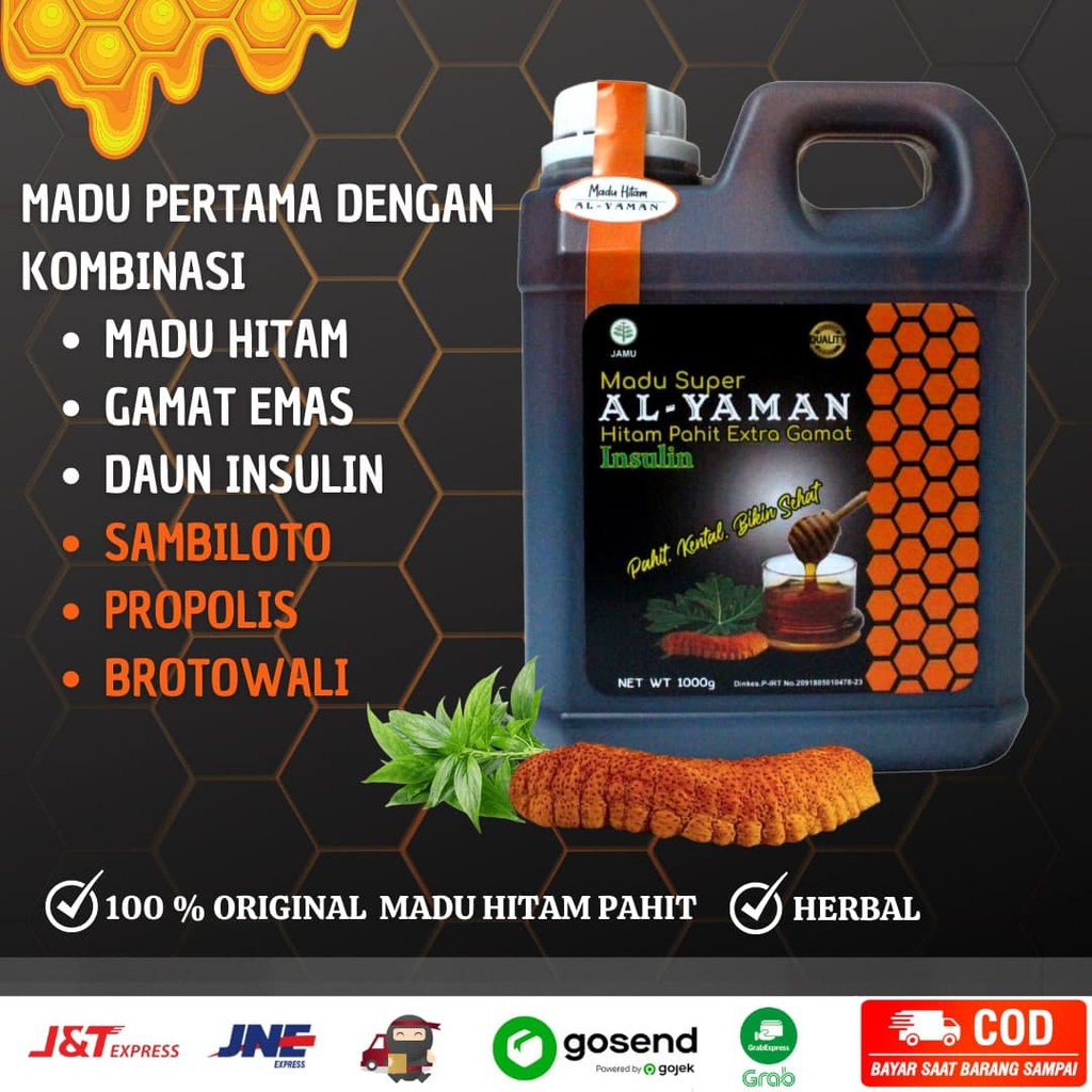 Jual Madu Herbal Hitam Pahit Insulin Sambiloto Asli Kg Al Yaman