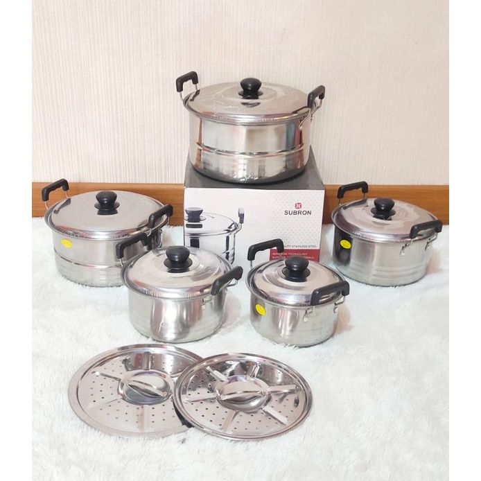 Jual Panci Set Steamer Stainlees Subron Shopee Indonesia