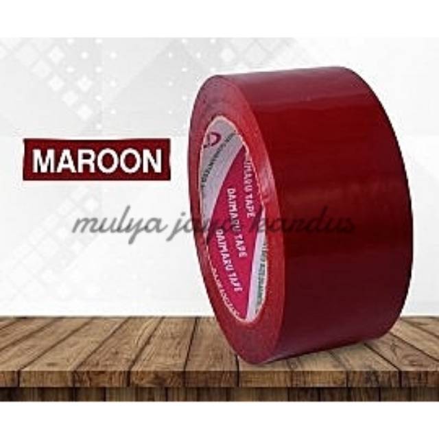 Jual Solatip Selotip Isolasi Lakban Warna Merah Maroon Opp Daimaru