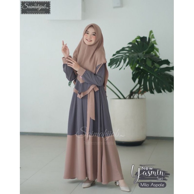 Jual Ready Stok Scdd New Yasmine Set Dress By Saima Hijab Original