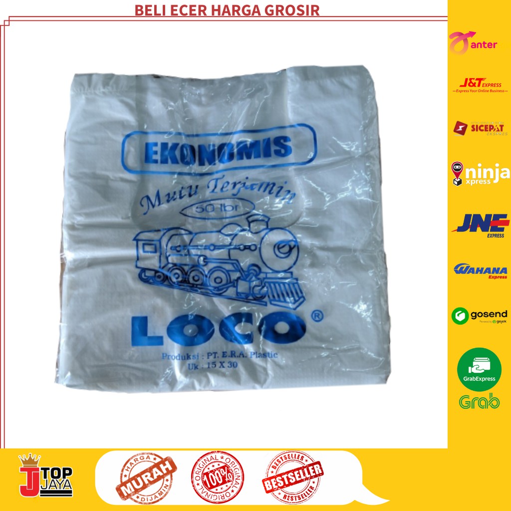 Jual Kantong Plastik Kresek Loco Ekonomis Putih 15 X 30 Cm Isi 50