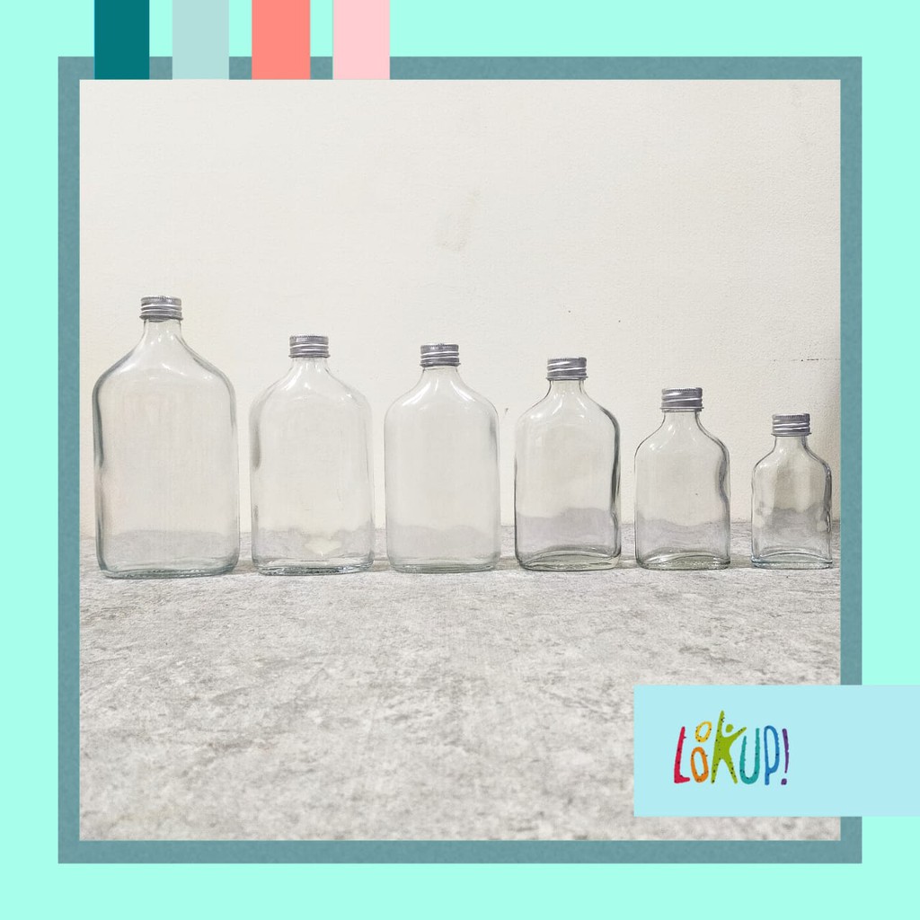 Jual BOTOL KACA POLOS PREMIUM WISK Glass Bottle Minuman Kopi Susu