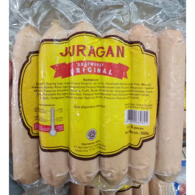 Jual SOSIS SAPI BRATWURST JURAGAN ORIGINAL 500GR ISI 6 10 Frozen