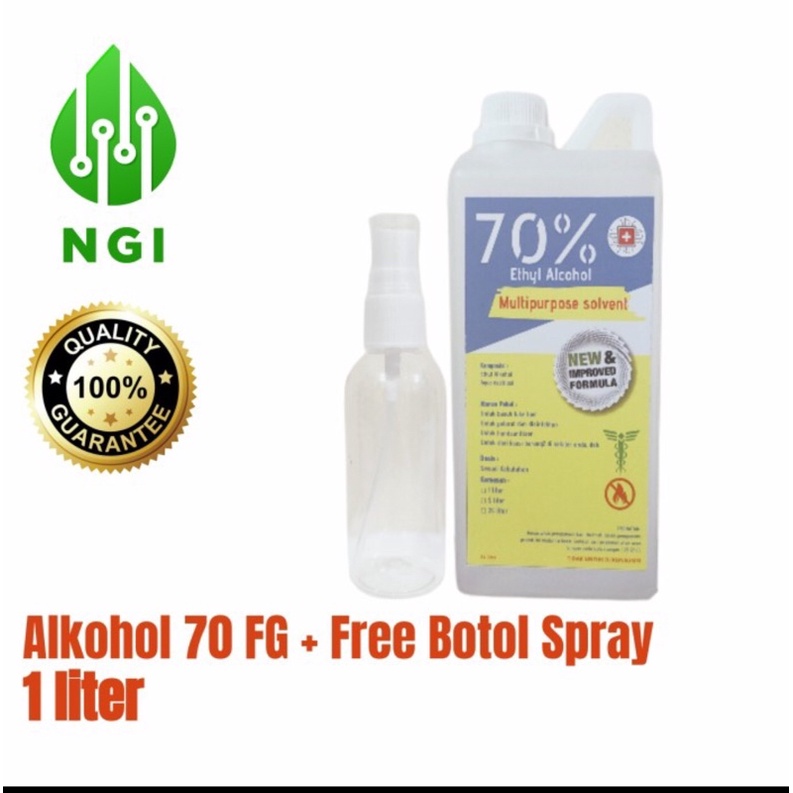 Jual Alkohol 70 Food Grade 1 Liter Shopee Indonesia