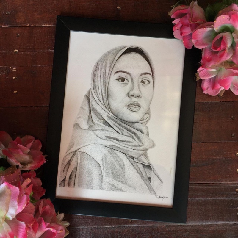 Jual Sketsa Wajah Scribble Art Size A4 Bingkai Shopee Indonesia