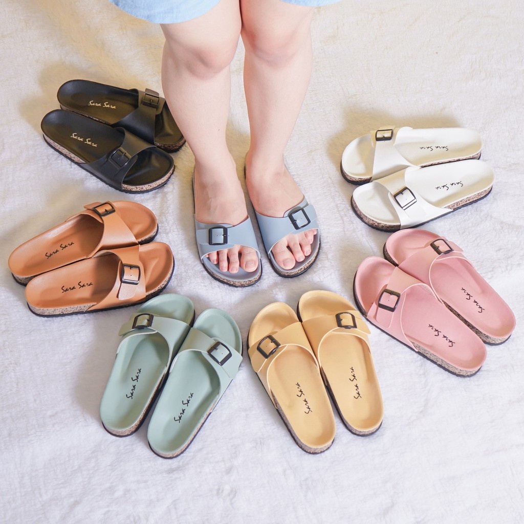 Jual Sara Sara Billy Sandal Wanita Casual Sendal Cewek Slop Kulit Sol