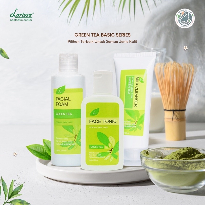 Jual Larissa Green Tea Basic Facial Foam Milk Cleanser Face Tonic