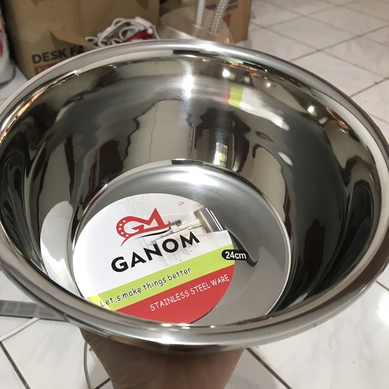 Jual Mangkok Stainless Steel Ganom Baskom Korea Bowl Ware Cake Mix 24cm