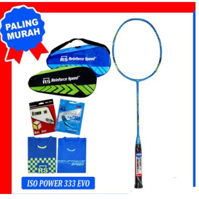 Jual Terbaru Paket Lengkap Raket Badminton Rs Iso Power Evo