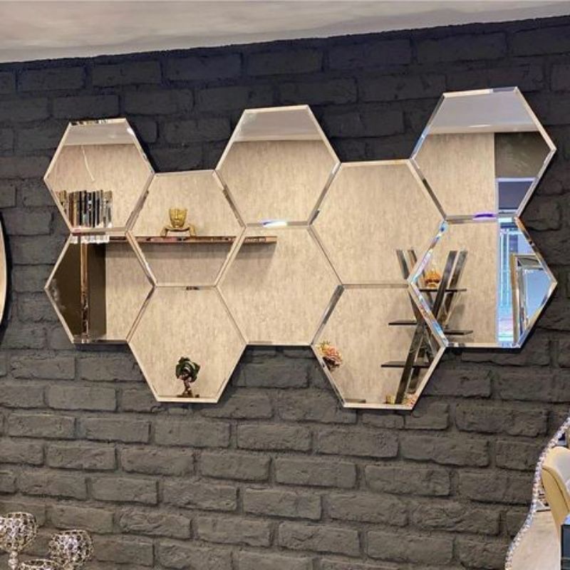 Jual Hexagonal Mirror Cermin Hexagonal Kaca Cermin Hexagon Cermin