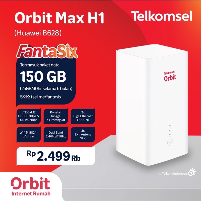 Jual Modem Orbit Max H Baru Segel Free Total Bonus Kuota Gb