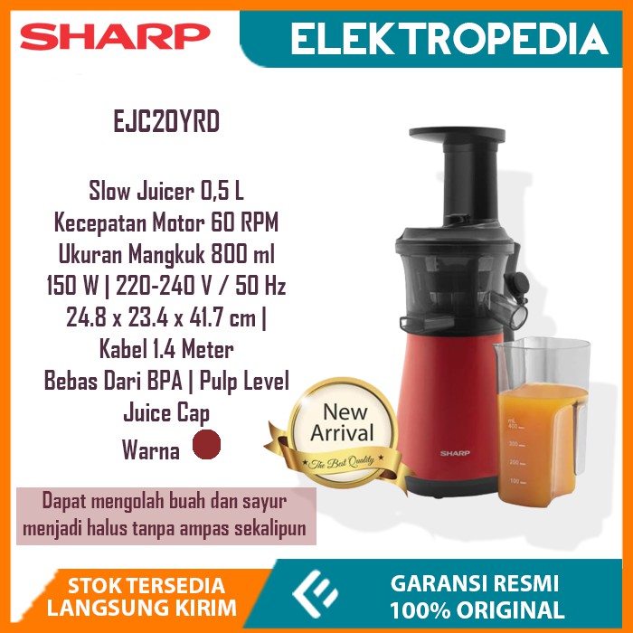 Jual Sharp Slow Juicer Liter Watt Ejc Yrd Shopee Indonesia