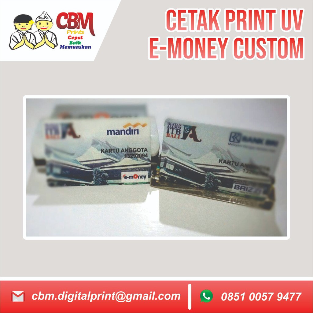 Jual Cetak Print UV E Money Custom Kartu Anggota Member Card Indonesia