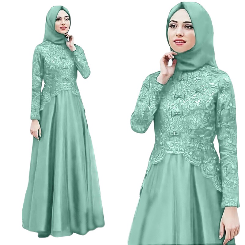 Jual Gamis Moderen Kebaya Brokat Terusan Kaella Maxy Dress Baju