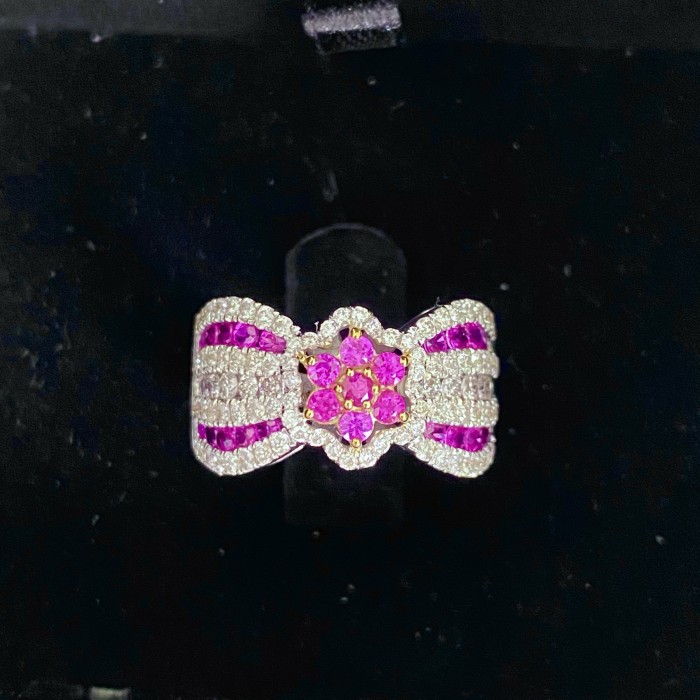 Jual Natural Cincin Wanita Batu Mulia Ruby Burma N Diamonds Butterfly