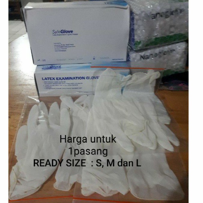 Jual Sarung Tangan Karet Medis Safeglove Latex Examination Gloves