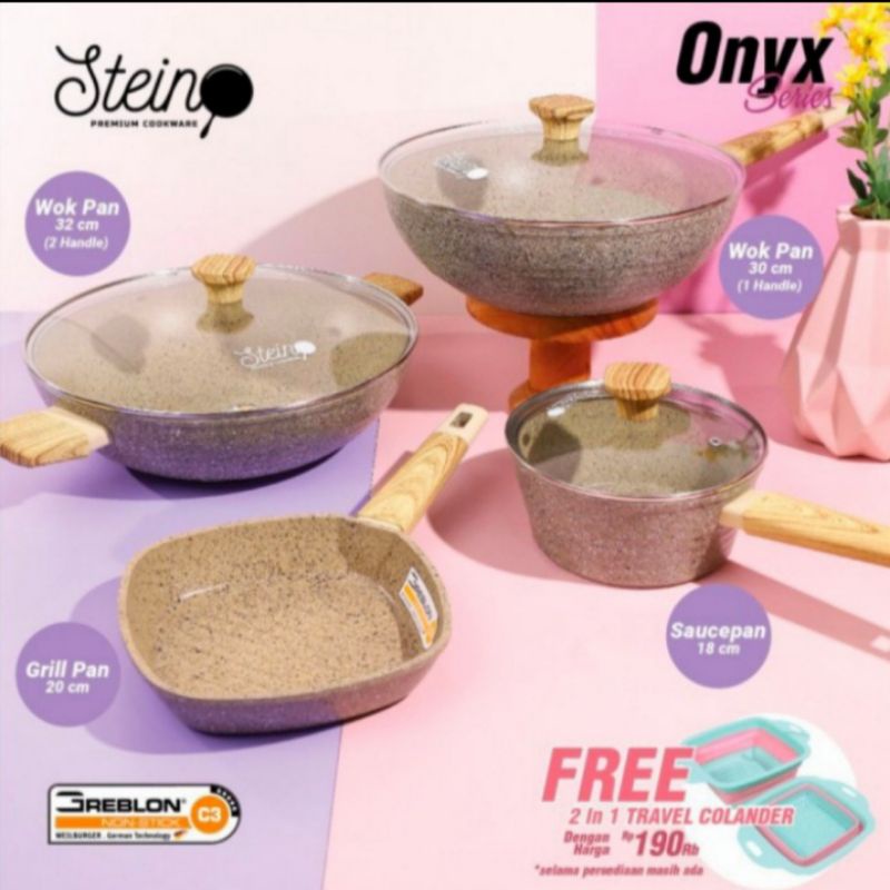 Jual Steincookware Paket Onyx Free Collander Flipper Shopee Indonesia