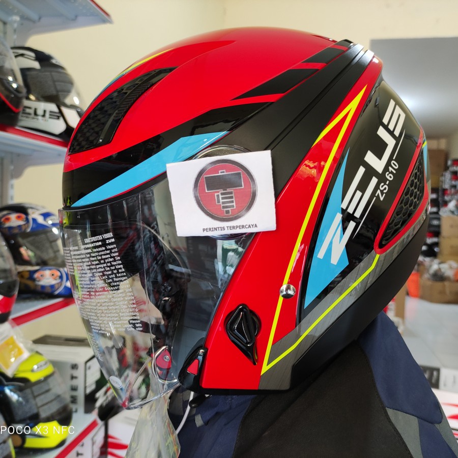 HELM ZEUS ZS 811 MBLK AL28 RED Helmjabodetabek