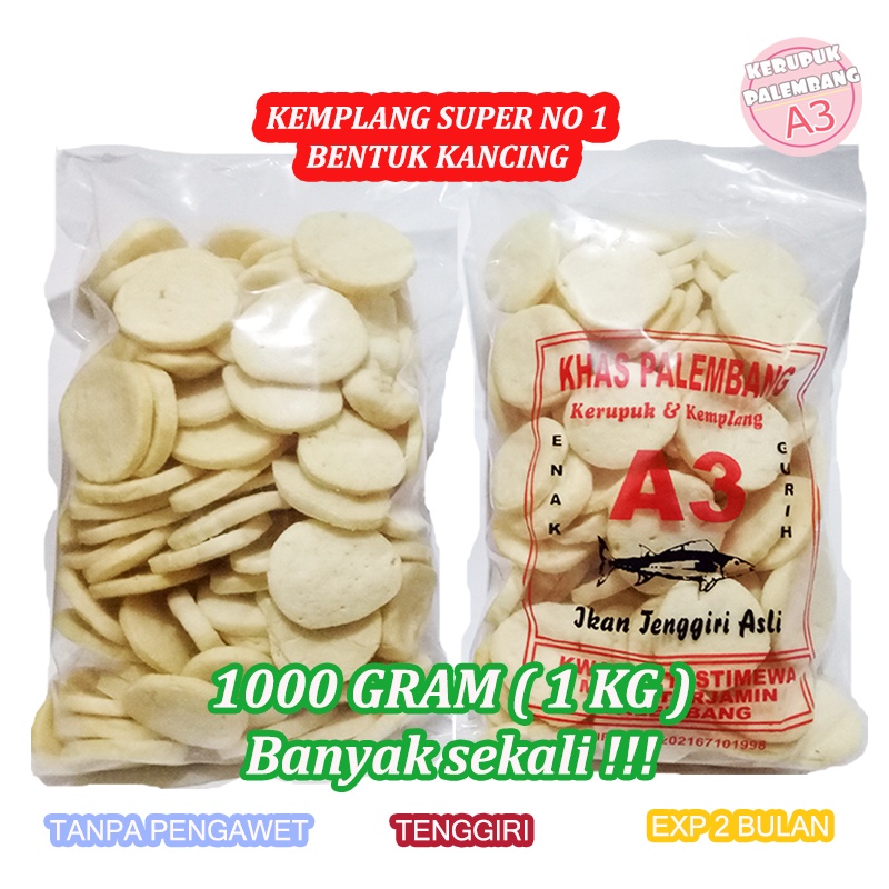 Jual KEMPLANG IKAN TENGGIRI SUPER BENTUK KANCING ASLI PALEMBANG 1 KG