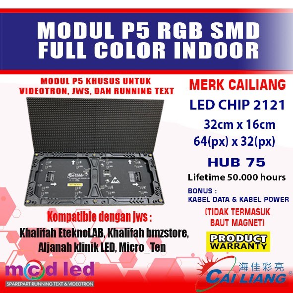 Jual Module Panel Modul P Rgb Full Color Indoor Smd Cailiang Shopee