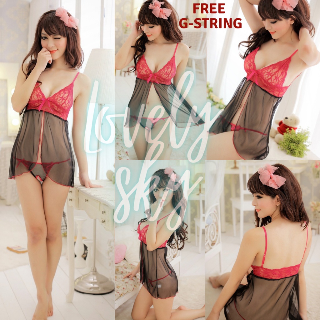 Jual Lingerie Sexy Transparan Bahan Lace Open Frontline Shopee Indonesia