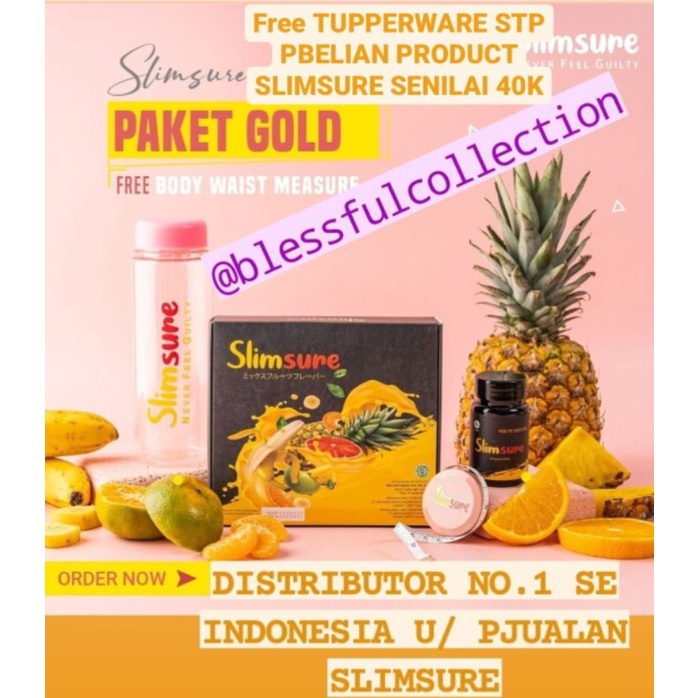 Jual Slimsure Paket Gold Fiber Sachet Botol Kapsul Isi Kapsul