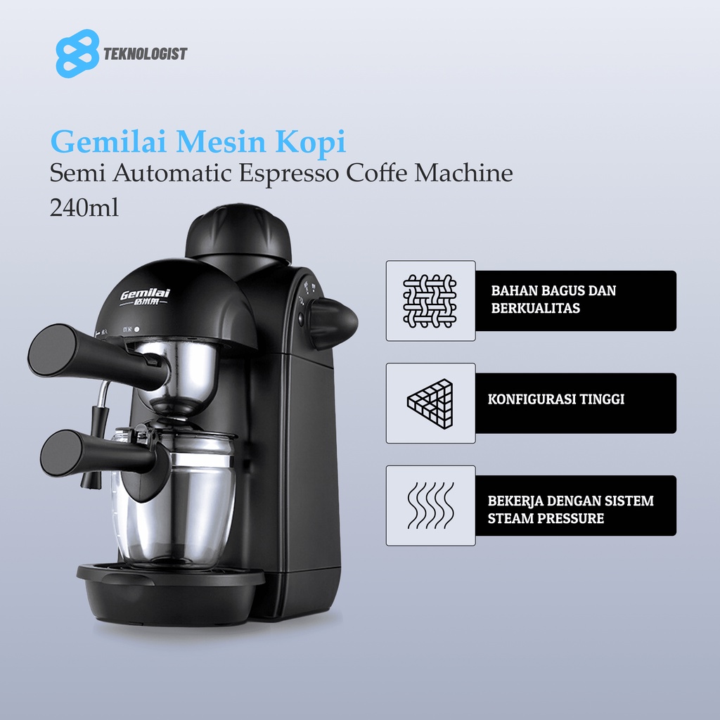 Jual Mesin Kopi Semi Automatic Espresso Coffee Machine 240ml Coffee