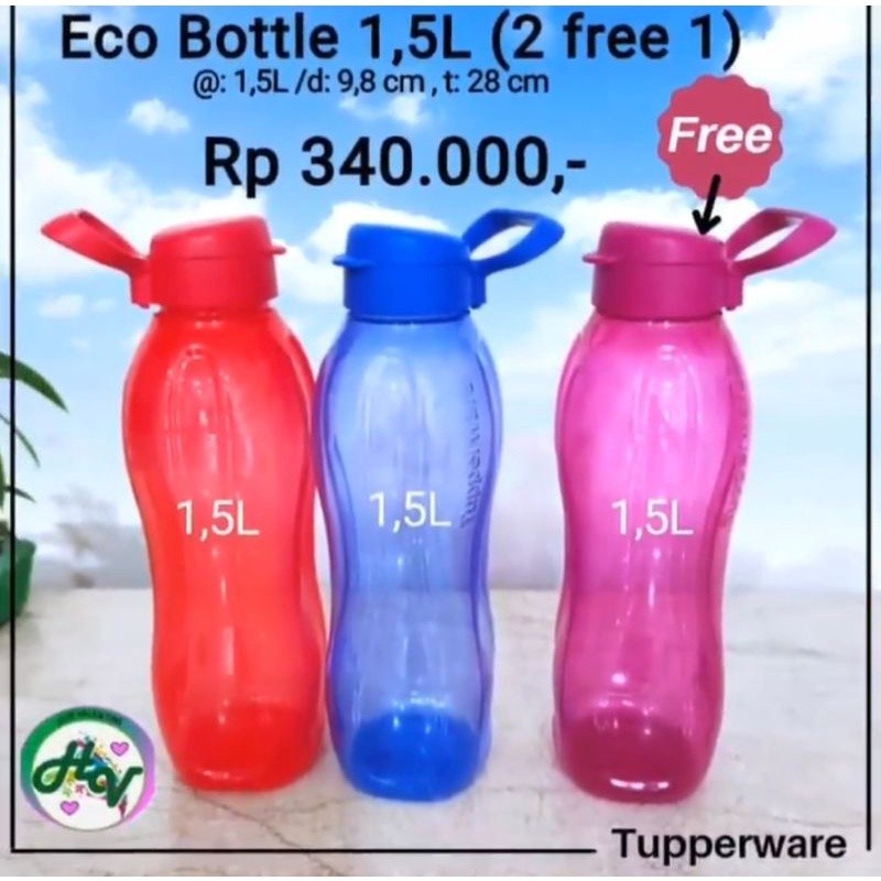 Jual Tupperware Eco Bottle 1 5L Shopee Indonesia