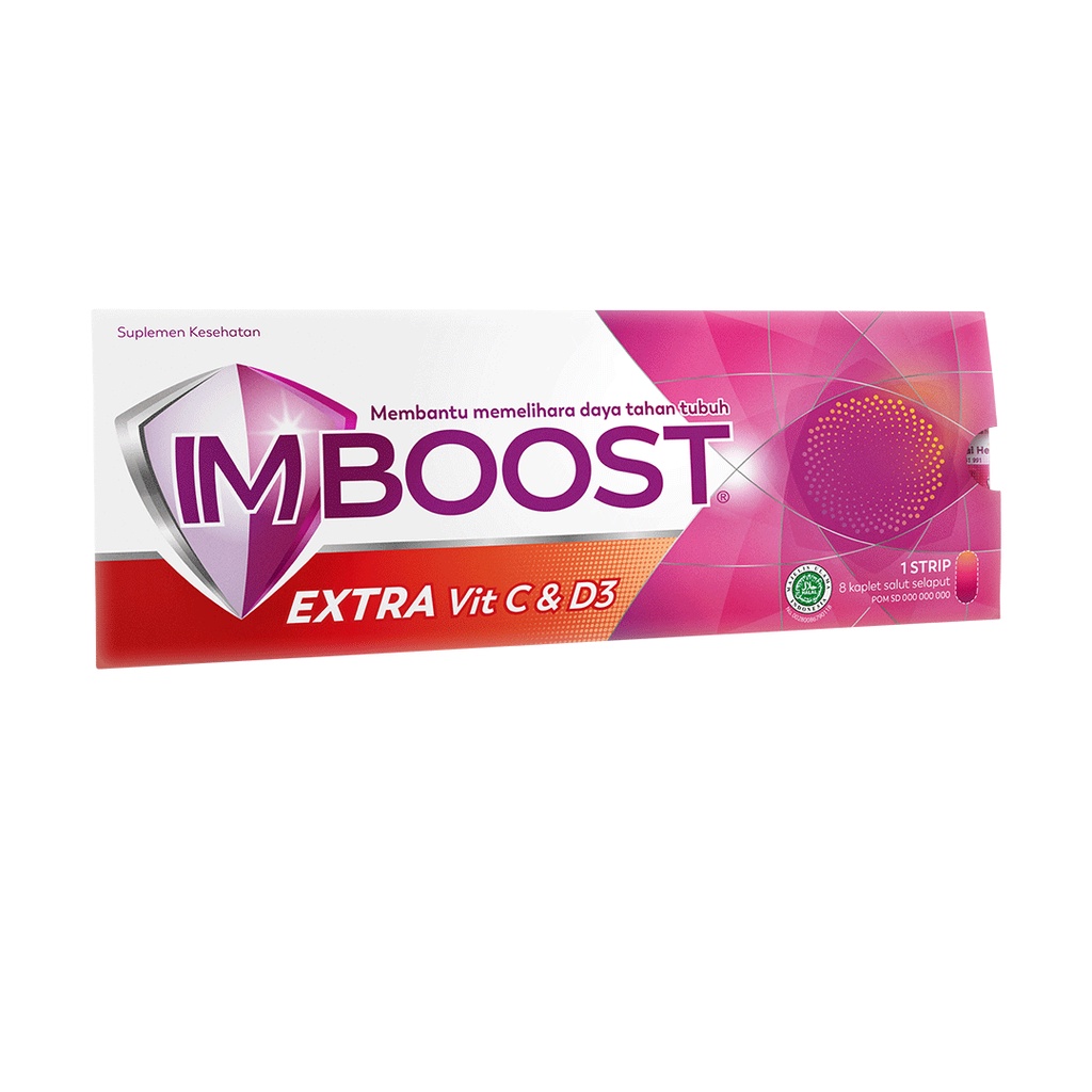 Jual SUPLEMEN DAYA TAHAN TUBUH IMBOOST EXTRA VIT C DAN D3 PER STRIP 8