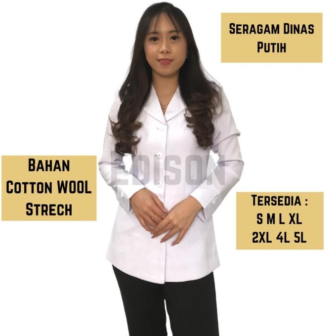 Jual PRODAK BARU Seragam Blazer Baju Dinas Putih Wanita PNS GURU