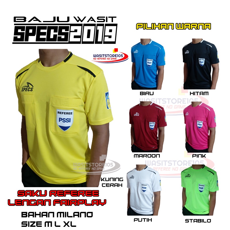 Jual Baju Wasit Specs 2019 LOGO SAKU REFEREE LENGAN FAIRPLAY